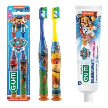 Imagem de Kit Escova Infantil Patrulha Canina Gum 2 un + Gel Dental