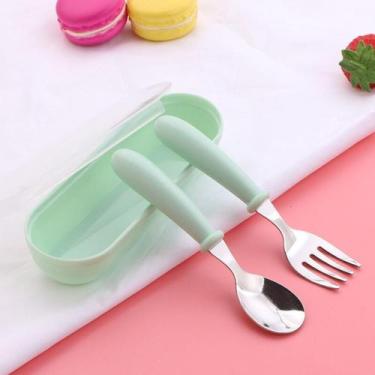 Imagem de Conjunto De Talheres Infantil Colher De Aço Inoxidável Garfo - Be Welc