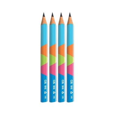Imagem de Kit Lapis Escolar Preto Triangular Big Jumbo Grafite HB Cis - CIS , KI