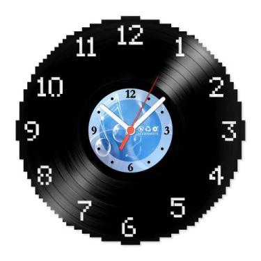 Imagem de Relógio De Parede Disco Vinil Diversos - Números Pixels - VDI-120 - Mo
