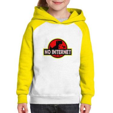 Imagem de Moletom Infantil No internet - Foca na Moda, Branco, Amarelo, 8