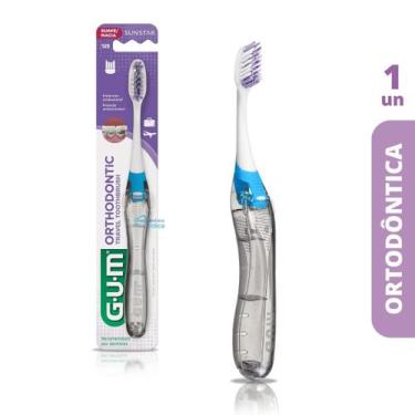 Imagem de Escova Dental Ortodôntica Portátil Modelo p/ viagem GUM  1 unidade