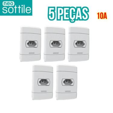 Imagem de Kit neo sotille 5 tomadas 10a - ENERBRAS