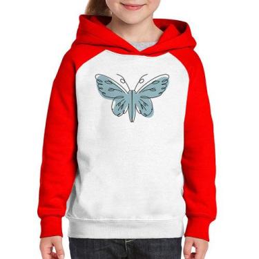 Imagem de Moletom Infantil Borboleta Abstrata - Foca na Moda, Branco, Vermelho, 