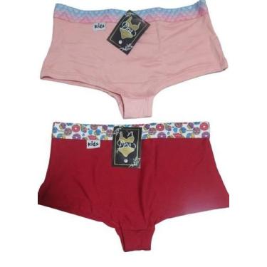 Imagem de Kit 3 calcinhas box infantil em suede toque macio - MDJ, Sortidas(G)