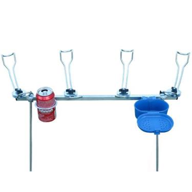 Imagem de Suporte De Pesca 4 Varas - Fixa No Chão Com Acessório - Riomar Equipes