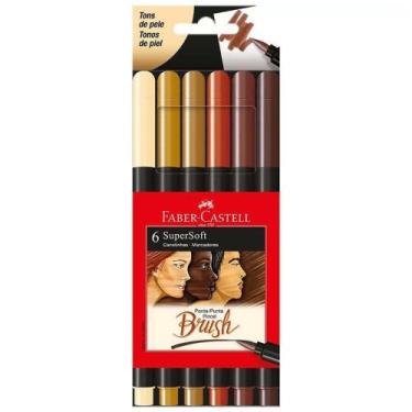Imagem de Marcador Artístico 6 Cores Supersoft Tons de Pele Faber Castell