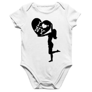 Imagem de Body Bebê Algodão I love NY Girl - Foca na Moda, Branco, P