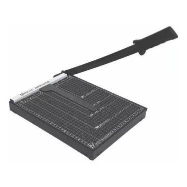 Imagem de Guilhotina A4 10 Folhas Preta C/ Esquadro Magnetico Base Aço - PROCALC