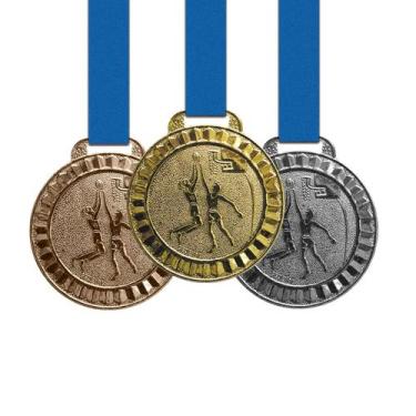 Imagem de 80 Medalhas Basquete Metal 44mm Ouro Prata Bronze - Gedeval