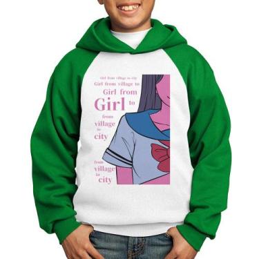 Imagem de Moletom Infantil Girl From Village To City - Foca na Moda, Branco, Ver