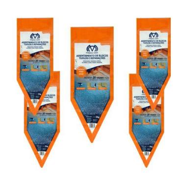 Imagem de Kit 5 Packs Argamassa Polimérica Cola Blocos E Tijolos 3kg - Massa Mai