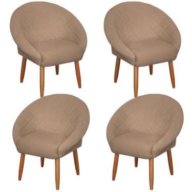 Imagem de Kit 4 Poltronas Ibiza para Sala de Espera Decorativa Cadeira Estofada 