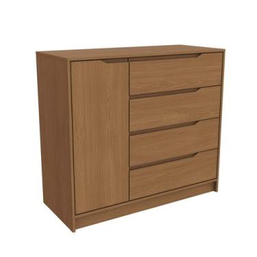 Imagem de Comoda 4 gavetas 1 porta R260 Linha Dormitórios Kappesberg, Canela
