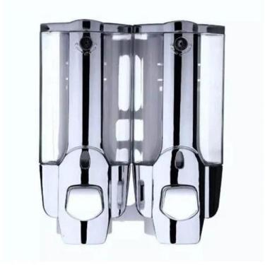 Imagem de Dispenser Duplo Alcool Shampoo Gel Sabonete Liquido Hotel Shopping - L