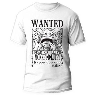 Imagem de Camiseta Luffy Gear 5 Wanted Unissex One Piece - Kamisetas Otaku, Bran
