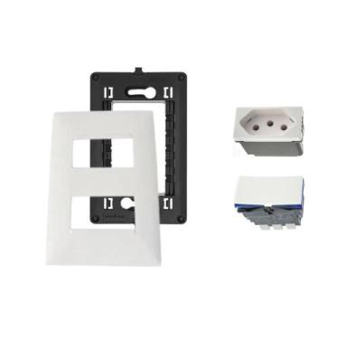 Imagem de Kit Conjunto 4x2 Tomada 10A Interruptor Paralelo Pial Plus+ - Legrand