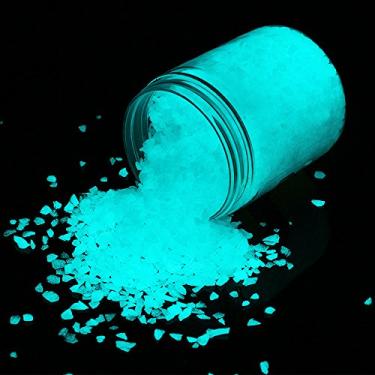 Imagem de Shiny Stone Pedras de cascalho que brilham no escuro, cascalho de aquário, pedras que brilham, pedras decorativas para aquário de peixes plantador de jardim de aquário decoração de paisagem, 280 g/10