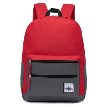 Imagem de Mochila Vermelha Trekker Escolar Passeio Universidade, U, VERMELHO