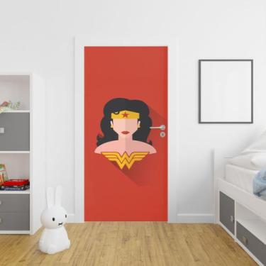 Imagem de Adesivo de porta Mulher Maravilha - Shopp do adesivo 