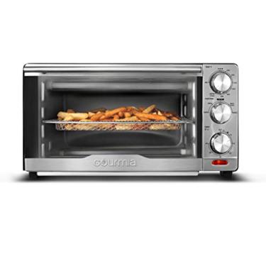 Imagem de Gourmia GTF7350 6 em 1 multifunções, forno de fritadeira a ar de aço inoxidável - 6 funções de cozimento - cesta de fritura, rack de forno, assadeira e bandeja de migalhas, incluído + livro de