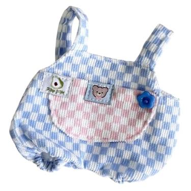 Imagem de Esquirla Macacão de boneca de, calças de suspensório de boneca de pelúcia, brinquedo de boneca faça você mesmo, para crianças, roupas de boneca com, Rosa