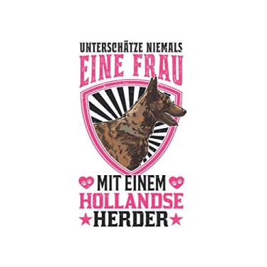 Imagem de Hollandse Herder Notizbuch: Hollandse Herder Spruch Holländischer Schäferhund / 6x9 Zoll / 120 karierte Seiten Seiten