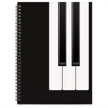 Imagem de BestSounds Papel manuscrito, papel de pessoal em branco, composição musical, caderno, acessórios para piano presentes, 50 páginas, 10 bastões (#A)