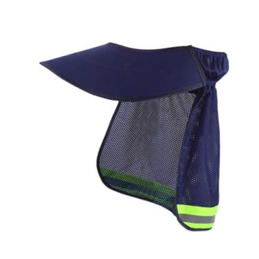 Imagem de YsXoWiui Capacete Protetor Solar de Pescoço, Proteção Solar com Faixa Reflexiva, Aba Larga para Atividades Ao Ar Livre para Mulheres E Homens, Azul Preto