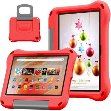 Imagem de Riaour Capa infantil para tablet de 10 polegadas (compatível com 13ª/11ª geração 2023/2021) (incompatível com iPad Samsung tablet de 10 polegadas), leve e à prova de choque conversível com suporte