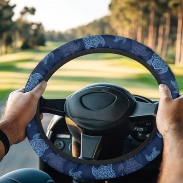 Imagem de Mintulipy Capa de volante para carrinho de golfe tartaruga para mulheres e homens, protetor de volante pequeno decorativo universal carros de clube, acessórios de carrinho de golfe
