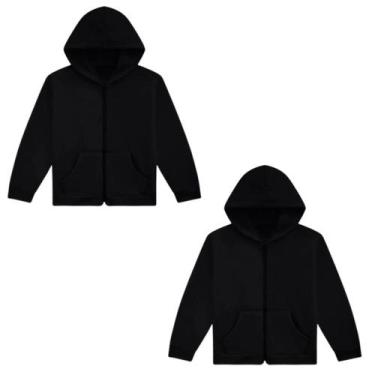 Imagem de Kit 2 Jaqueta Moletom Infantil Agasalho com Capuz Juvenil 100% Algodão
