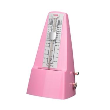 Imagem de Milageto Metrônomo mecânico faixa precisa batida tempo prático ajustável metal universal profissional para violino tambores ukulele, Rosa