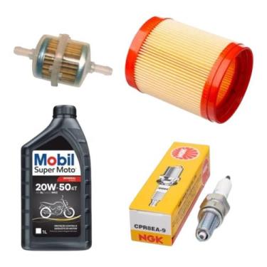 Imagem de Kit Revisão Filtro Ar Gasolina Vela Cg 150 Titan 2004 A 2008 - MOBIL