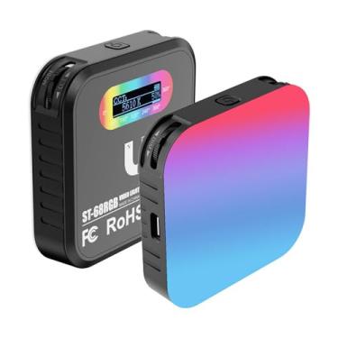 Imagem de Luz de vídeo RGB de bolso magnético para fotografia Luz de preenchimento 2500K-9000K Regulável 20 efeitos de iluminação Luz de videoconferência para computador tablet Celular Câmera DSLR Bateria