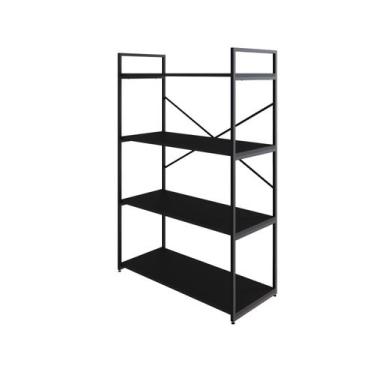 Imagem de Estante C/04 Prateleiras 118x80x33cm Yon - Metalig, Preto TX/Est.Preta