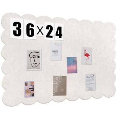 Imagem de Mooliwe Quadro de avisos de feltro recortado, 91 x 61 cm, quadro de cortiça bege dobrável alternativo para parede, 9,5 cm x 5 cm, visão de imagem autoadesiva, decorativa