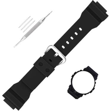 Imagem de Topuly Pulseira de relógio de resina de 21 mm × 16 mm compatível com Casio G-Squad GBA-800 GBD-800, acessórios de substituição para homens e mulheres, preta