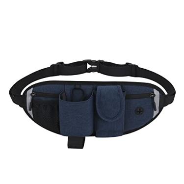 Imagem de Saco da Cintura, Maço da Cintura Com Suporte de Garrafa de água, Listras Refletidas, Cinto Ajustável para Corrida, Caminhada, Treinamento (Azul)