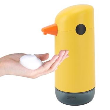 Imagem de Dispensador de sabonete automático, Dispensador de sabonete sem toque alimentado por bateria, Dispensador de sabonete manual com nível visual de líquido e saída de espuma ajustável