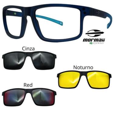 Imagem de Oculos Mormaii Swap 5 6127 KC6 Azul Fosco Com 3 Clipons, Cinza, Red, N