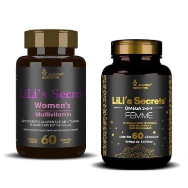 Imagem de Kit Lilis Secrets Multivitaminico Mulher + Omega Femme 3 6 9 Linhaça B