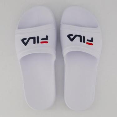 Imagem de Chinelo Fila Sleek Slide Feminino Branco e Marinho, 36