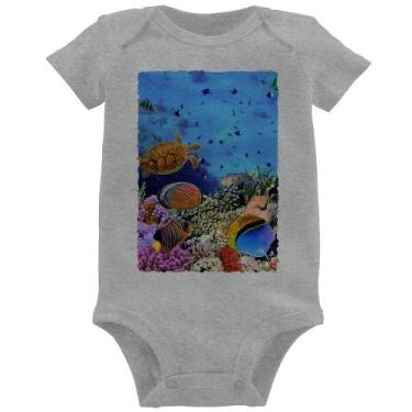 Imagem de Body Bebê Fundo do Mar - Foca na Moda, Cinza, M