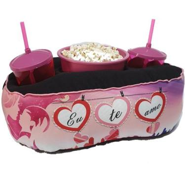 Imagem de Almofada Com Bolso Porta Pipoca Eu te Amo - Maria dos Reis