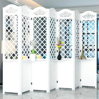 Imagem de Divisória de sala 2/4/5/7 painel branco, divisória moderna com prateleiras para casa, quarto, estúdio, escritório, restaurante, divisores de separação de quartos