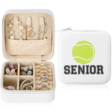 Imagem de Kenning 1 caixa de joias pequena portátil para presente de tênis para seniores de 2025, caixa de joias de viagem, presente para jogadores, equipes, treinadoras, mulheres, meninas (tênis)
