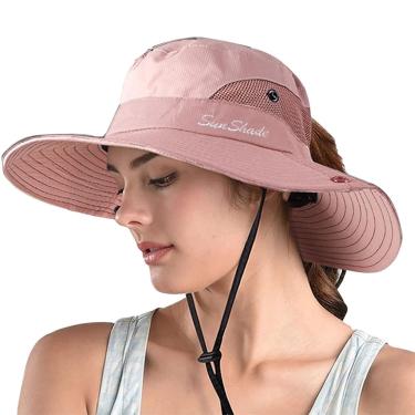 Imagem de Chapéu de sol feminino zooron com rabo de cavalo Safari com proteção uv