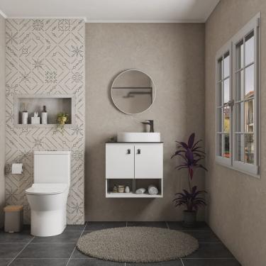 Imagem de Gabinete para Banheiro com Tampo de Vidro Baru