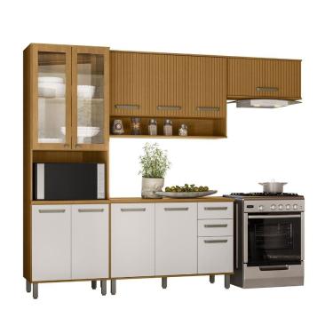 Imagem de Cozinha Modulada Criare 4 Peças com Cristaleira 11 Portas com Tampo Poliman Móveis